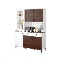 Kitchen Cabinet Size 140 - ASTROBOX MARS KC 102 / Teak Dark Brown - Natural White 